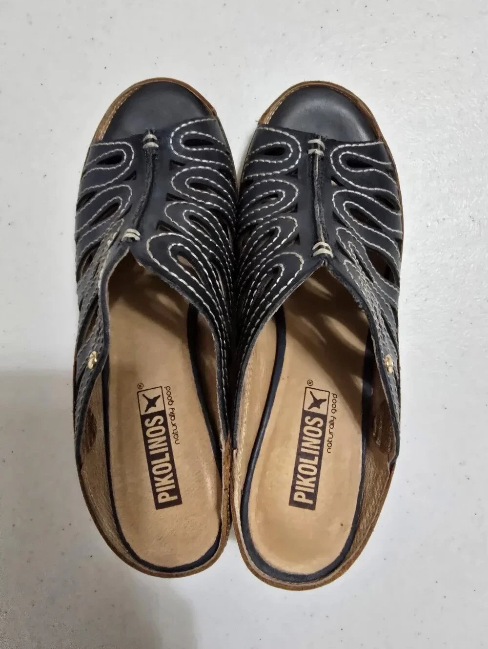 Pikolinos Capri Wedge Slip On Leather Sandals Women’s EU 37 US 6.5-7